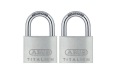 НАБОР ИЗ 2 НАВЕСНЫХ ЗАМКОВ ABUS TITALIUM 64TI/40 С ОДНИМ КЛЮЧОМ