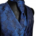 Chabrowa Modrá vesta do obleku s kaskádovou kravatou veľ. 44 Počet vreciek 2