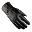 Pánske kožené hmatové rukavice čierne Dominujúca farba čierna