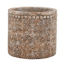 КОРИЧНЕВЫЙ ЦВЕТОЧНЫЙ ГОРШОК СО АНТИЧНЫМИ УЗОРАМИ 16x17 ЗОЛОТО