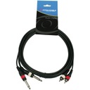 Кабель 2x Large Jack 6,3 Mono - 2x RCA Cinch 1,5 м