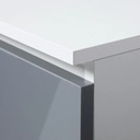 Отдельностоящий письменный стол для офиса, белый металлик, 135 см.