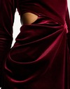 Asos Design NH2 rev velúrové maxi šaty stojačik výrez L Veľkosť L