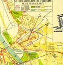 Старая карта Варшавы, связь, 1938 г., 50х50см.