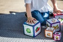 Piramida zabaw - ovocie a zelenina kartónové kocky Šírka produktu 14 cm