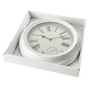 Nástenné hodiny vintage jednoduché biele staničné 37 cm Hrdina žiadny
