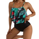 КУПАЛЬНИК ИЗ ДВУХ ЧАСТЕЙ БОХО С ЛИСТЬЯМИ БИКИНИ С ВЫСОКОЙ ТАЛИЕЙ XL 40