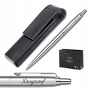 Шариковая ручка Parker Jotter, сталь, серебристая отделка, гравировка, подарочный футляр