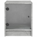 vidaXL Nočný stolík so sklenenými dverami, sivý betón, 35x37x42 cm Výška nábytku 42 cm