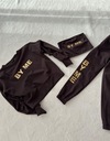 Tepláková súprava By Me BALANCE L hnedá čokoládové nohavice mikina top 3v1 Dominujúci materiál bavlna