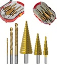 НАБОР СВЕРЛ СВЕРЛА ПО МЕТАЛЛУ СТАЛИ 6 ШТ. КОНИЧЕСКИЕ СТУПЕНЧАТЫЕ ПРЯМЫЕ
