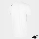 Pánske tričko 4F Bavlnené tričko Limitované Dominujúca farba biela
