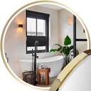 ЗЕРКАЛО ДЛЯ ВАННОЙ В ЗОЛОТОЙ РАМКЕ СВЕТОДИОДНЫЙ СВЕТИЛЬНИК КРУГЛЫЙ 60см