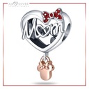 Charms SRDCE MAMA s mašľou prívesok S925 Materiál striebro