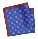 Нагрудный платок васильково-бордового цвета с геометрическим узором