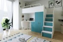 Двухъярусная кровать JSM4 80х190 с письменным столом и шкафом, желтый матовый - Матрас БЕСПЛАТНО!
