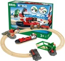 Деревянный поезд BRIO на батарейках, портовый корабль