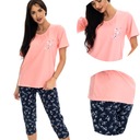 ПИЖАМА ЖЕНСКАЯ, БРЮКИ С РУКАВОМ 3/4 KUBA ORANGE NAVY XXL