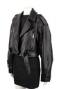 Čierna Ramoneska Kožená Dámska bunda v Kráji Oversize DORJAN AMN951 XS Kód výrobcu AMN951