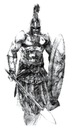 Временная татуировка наклейка воин рыцарь предплечье теленка TM32