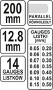 YATO SZCZELINOMIERZ LISTKOWY 14 PŁYTEK 0,05-0,5mm