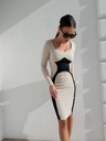Šaty PORSCHIA béžovo-čierne By Me Dominujúca farba viacfarebná