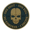 ONE SHOT ONE KILL 3D PVC nášivka na suchý zips 8cm Stav balenia originálne