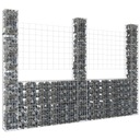 vidaXL Gabiónový plot s 3 stĺpikmi, železo, 260x20x200 cm Producent VidaXL