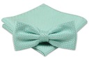 Мужской галстук-бабочка с нагрудным платком Alties - Светлый цвет морской волны