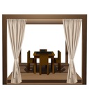 Садовая занавес для беседки 155x220 - бежевый - туннель