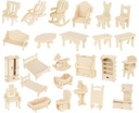 Zestaw mebelków drewnianych dla lalek Kruzzel 34 elementy