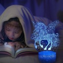 Світлодіодна нічна лампа 3D єдиноріг для дівчинки ПУЛЬТ ДИСТАНЦІЙНОГО КЕРУВАННЯ