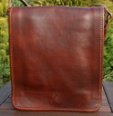 Pánska kožená taška cez rameno malá hnedá talianska kabelka poštárka Hlavný materiál prírodná koža