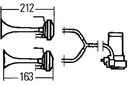 FANFÁRA ELEKTRICKO-PNEUMATICKÉ 12V 780-840HZ 118DB hella Katalógové číslo dielu 3PB 003 001-651