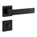 KLAMKA DO DRZWI GABI CZARNA + ROZETA ŁAZIENKOWA WC