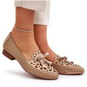 АЖУРНЫЕ БАЛЕТКИ ЖЕНСКИЕ НА ПЛОСКОМ КАБЛУКЕ С БАНТОМ, БЕЖЕВЫЙ 39