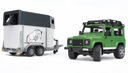 BRUDER 02592 Land Rover с прицепом для перевозки лошадей + лошадь