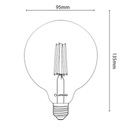 Żarówka LED E27 G125 GLOBE 7W KULA OZDOBNA FILAMENT AMBER BURSZTYNOWA RETRO