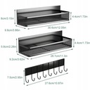 SADA 2x Magnetická polica na chladničku, práčku + polica s háčikmi Hĺbka nábytku 9.8 cm
