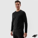 Pánske tričko 4F Longsleeve Tričko s dlhým rukávom Bavlnené SS24 Dominujúca farba čierna