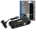 РАЗДЕЛИТЕЛЬ ПРИЖИГАЛКИ 4 РОЗЕТКИ + 2 x USB 12/24В ИТАЛЬЯНСКИЙ