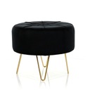 Sedací vak čierny okrúhly glamour moderný sedák Hĺbka nábytku 47 cm