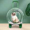 КАПСУЛА розовая переноска для собак/кошек на колесах, прозрачный пузырь ХИТ!