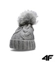 4F ЗИМНЯЯ ШАПКА С ПОМПОМ, СЕРАЯ CAD010 S