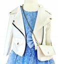 Biela ramoneska, bunda, katana pre dievčatko 6 rokov s kabelkou Dominujúca farba biela