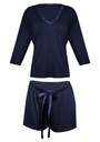 Dkaren Женская свободная двухсекционная пижама из вискозы с атласной лентой M