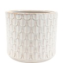 КЕРАМИЧЕСКИЙ ЦВЕТОЧНЫЙ ГОРШОК КРЕМОВЫЙ/БЕЛЫЙ КРЫШКА 17X18,5