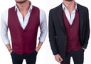 KAMIZELKA MĘSKA ELEGANCKA WIZYTOWA BORDOWA 48 pl