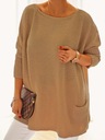 Voľný oversize sveter s vreckami NOBIS farba svetlý camel Značka Nobis