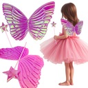 Волшебные розовые голографические крылья феи с палочкой-бабочкой.